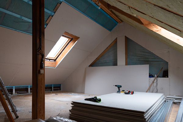 House attic insulation and renovation