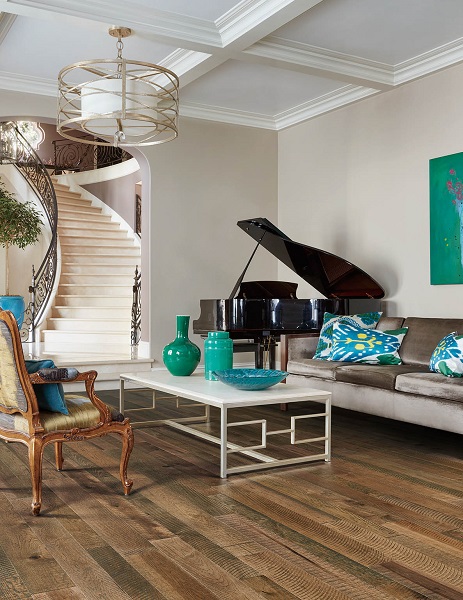 up-scale family room featuring Riviera by Palmetto Road wood floors