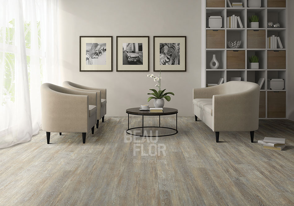 Beauflor ParkwayPro Luxury Vinyl Sitting Room in Sand