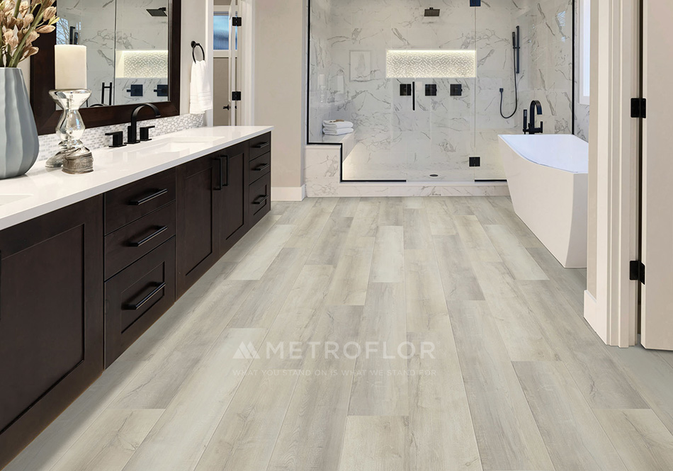 Metroflor Reserve Cloudless Oak luxury vinyl in bathroom