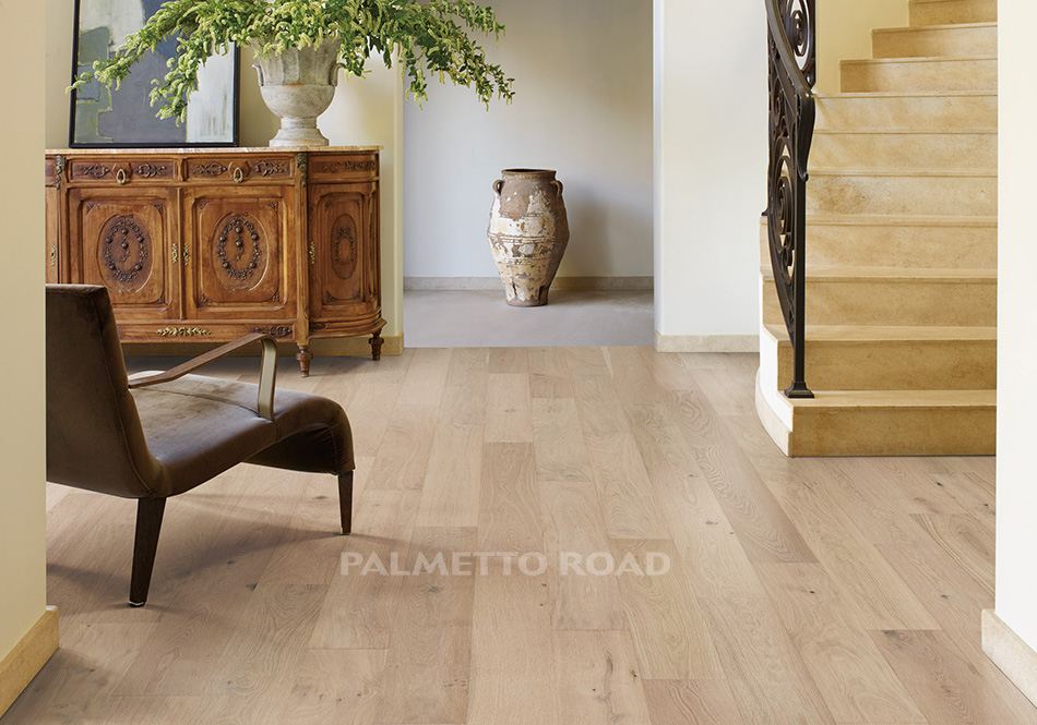 Palmetto Road, Monet, Marseille light hardwood floors in entryway